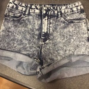 High waisted jean shorts